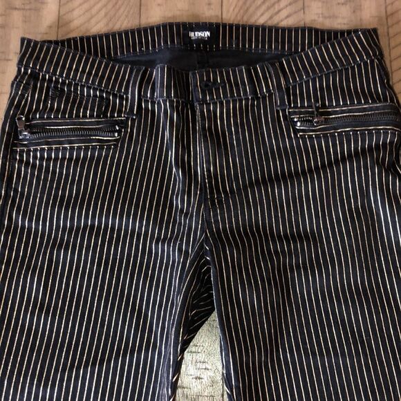 Hudson’s Spark ⚡️ SuperSkinny Gold Striped 5 Pocket Jeans 👖 Wow! - Picture 7 of 17